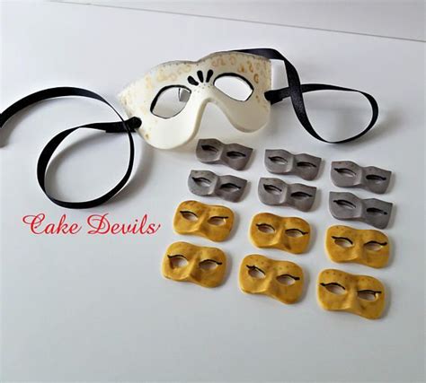 Masquerade Mask Cupcake Toppers Fondant Masquerade Masks Etsy