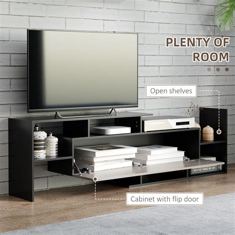 TV Cabinet with Wall Shelf for Wall-Mounted 65" TVs or Standing 40" TVs