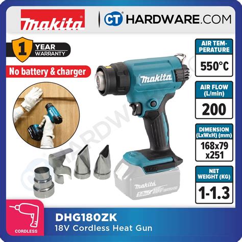 Makita Dhg Zk Cordless Hot Air Gun V L Min Kg Without Battery Charger Solo
