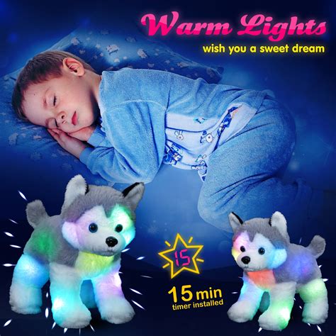 Bstaofy 12 Musical Light Up Husky Puppy Realistic Led Singing Dog