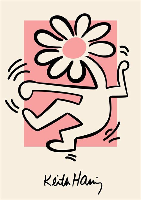 Keith Haring Dancing Flower Plakat Wallpaper Iphone Cute Art Wallpaper