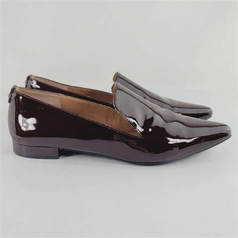 Calvin Klein Elin Burgandy Patent Leather Pointed Sho Gem