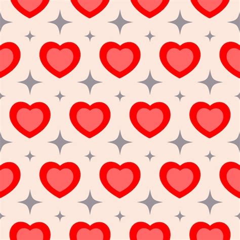 Premium Vector Groovy Hearts Shape Seamless Pattern Retro Square