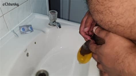 Filling Up A Condom With Hot Piss