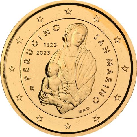 2 Euro San Marino 2023 500 Todestag Von Perugino Vergoldet