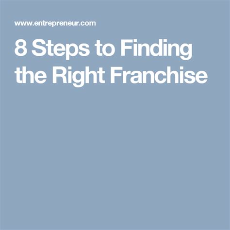 8 Steps To Finding The Franchise Thats The Best Fit For You