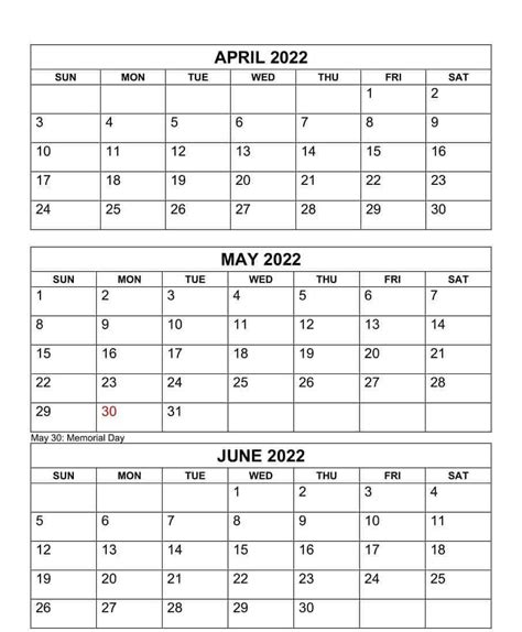 Printable Calendar 2023 April May June July