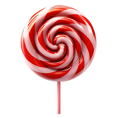 lollipop candy isolated  transparent background red  white spiral
