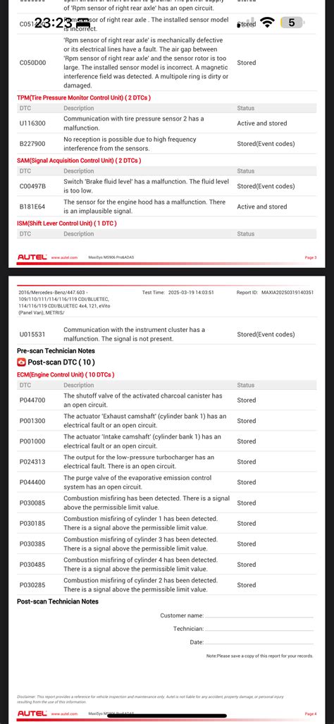Throwing codes and going into limp mode | Mercedes-Benz Metris Forum