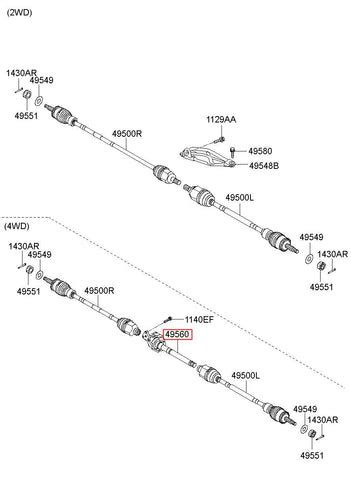BEARING BRACKET & SHAFT ASSY 49560-2S060 495602S060 49560 2S060 – CRDI ...