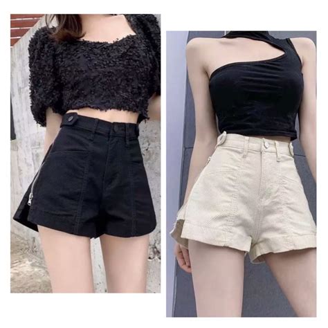 The New Korean Version Of The High Waist Loose Thin Wide Leg Pants Denim Shorts Female Hot