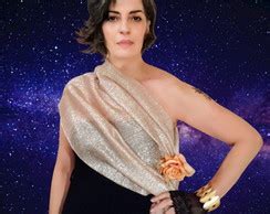 Echarpe Festa Nude Palha Transparente Valor A Vista Elo