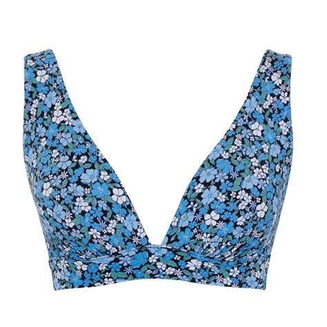 Non Padded And Non Wired Triangular Bikini Kara Posy Print