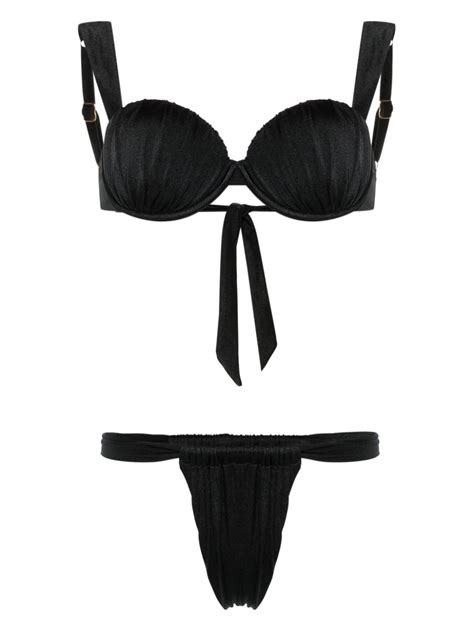 Noire Swimwear Ruched Balconette Bikini Black Farfetch