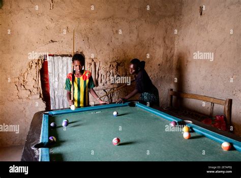 Ethiopian Boys Playing Billiard Stock Photo Alamy