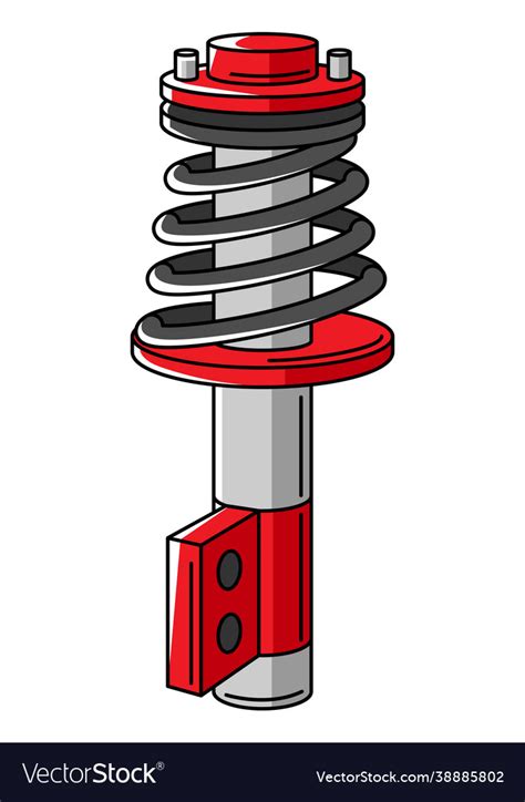 Car Suspension With Spring Auto Royalty Free Vector Image
