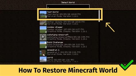 how to restore a world in minecraft