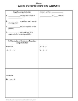 System Of Equations Substitution Worksheet - Equations Worksheets