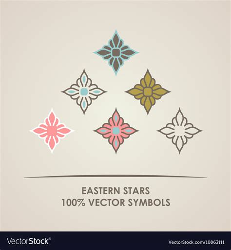 Geometric Round Eastern Star Logo Circular Vector Image