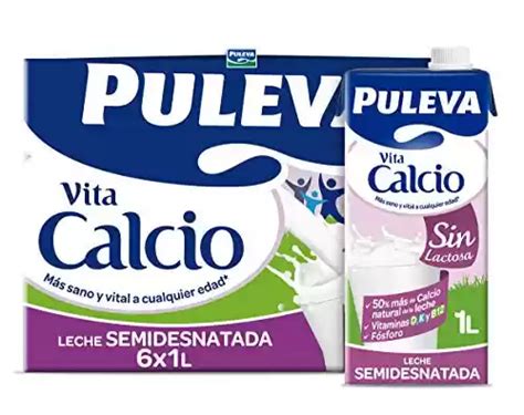 Puleva Vita Calcio Leche Sin Lactosa Semidesnatada Pack 6x1 Litro