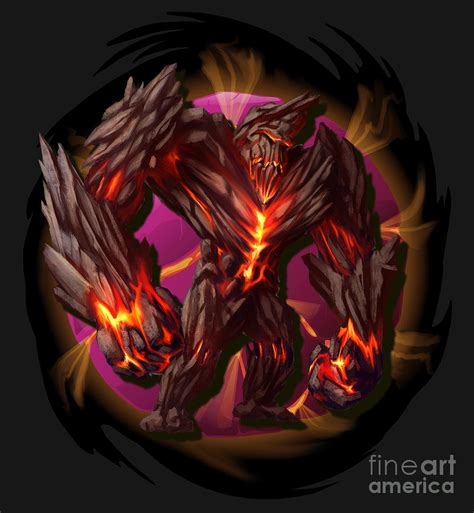 Lava Rock Golem Creature Character Design Digital Art By Andrew Gaia