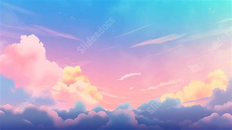 Fondo Nubes De Dibujos Animados Nubes Coloridas Dibujos Animados Lindo