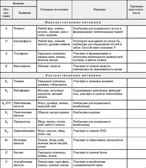 Витамины и их роль в организме человека и в процессе обмена веществ
