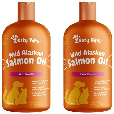 Zesty Paws Wild Alaskan Salmon Oil Liquid Skin And Coat Supplement For