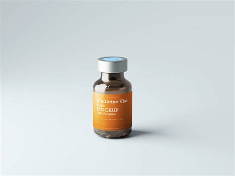 Injection Glass Vial Bottle Mockup Psd Free Psd Templates