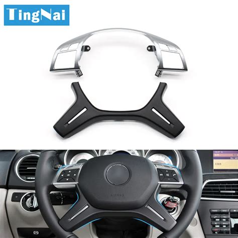 Car Silver Steering Wheel Cover Trim Panel Replacement For Mercedes