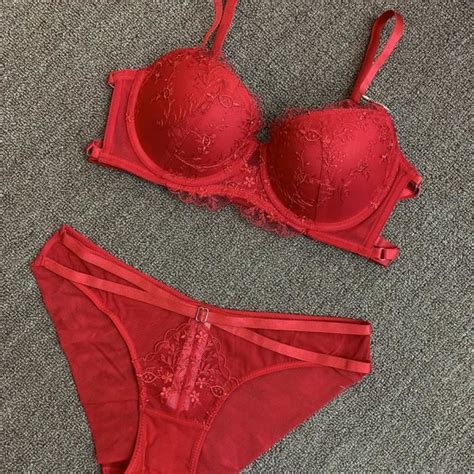 ENSEMBLE LINGERIE Femme Gathering Sexy Dentelle Classique Confortable Couleur Unie Rouge