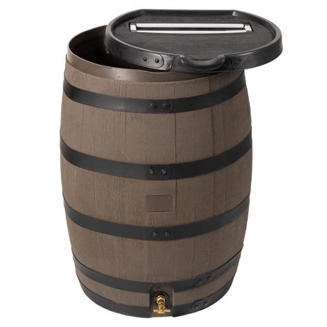 Rts Home Accents Gal Premium Flat Back Rain Barrel With Removable