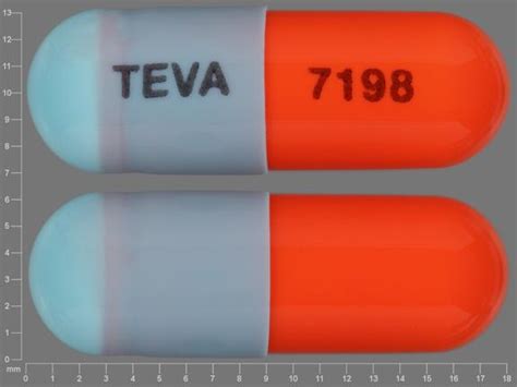 TEVA 7198 Pill Blue & Orange Capsule/Oblong - Pill Identifier