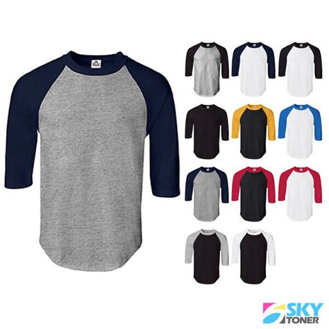 Raglan 3 4 Sleeve Baseball Mens Plain Tee Jersey Team Sports T Shirt S 3xl Ebay