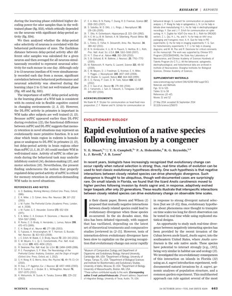 rapid evolution   native species  invasion   congener