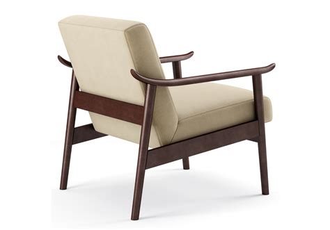 Mid Century Leather Show Wood Chair 3D Model TurboSquid 1953816