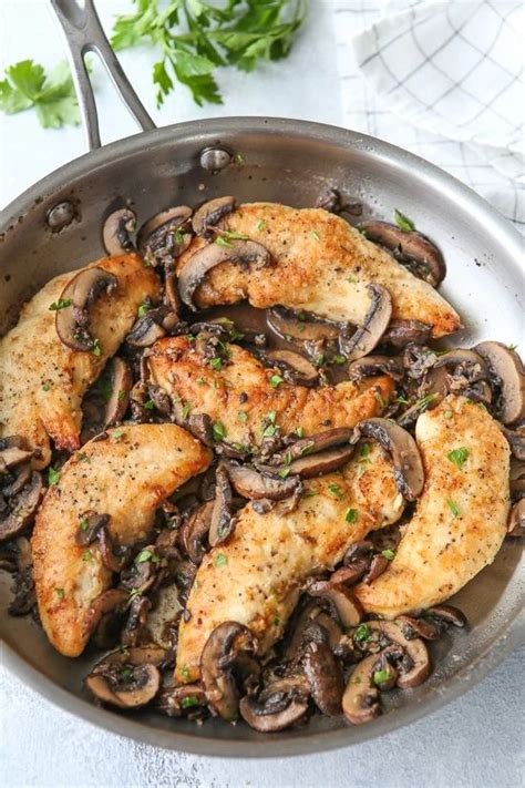 Garlic White Wine Chicken And Mushrooms