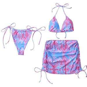 Dfsgf Bikini Diviso Da Donna Con Stampa A Tinta Unita Sexy Con Cinturino Senza Schienale