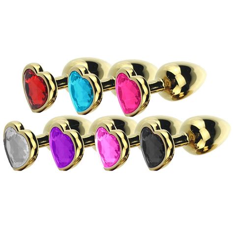 RY B Plug Anal de Metal Gold Formato de Coração Tamanho G Libb Sex Toys