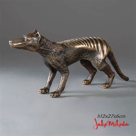 NEW Large THYLACINE tasmanian Tiger Standing Bronze Sculpture