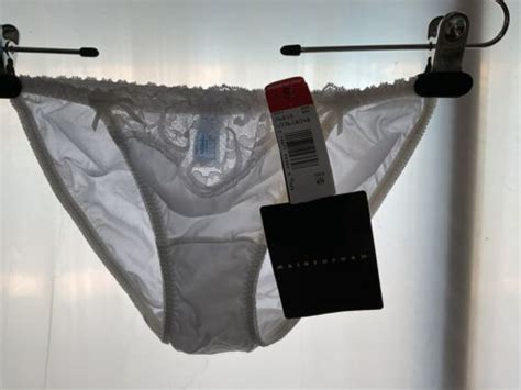 Maidenform Sweet Nothings Classic Satin Lace Bikini Panties Small NWT White EBay