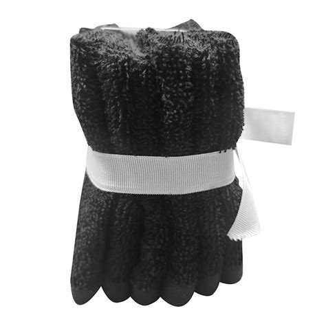 6 Pack Black Cotton Washcloths 12