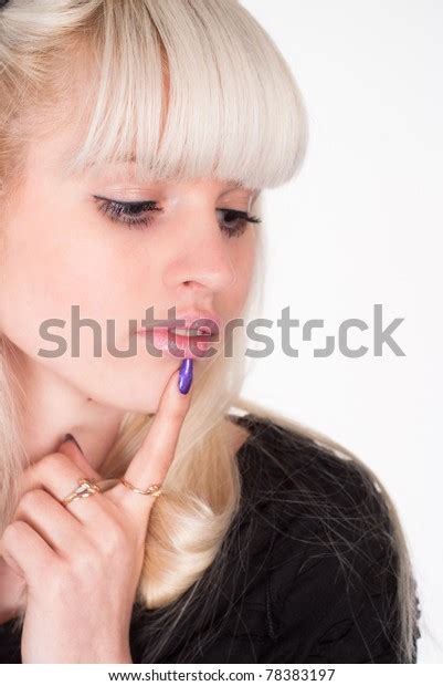 Cute Blonde Posing On White Background Stock Photo Shutterstock