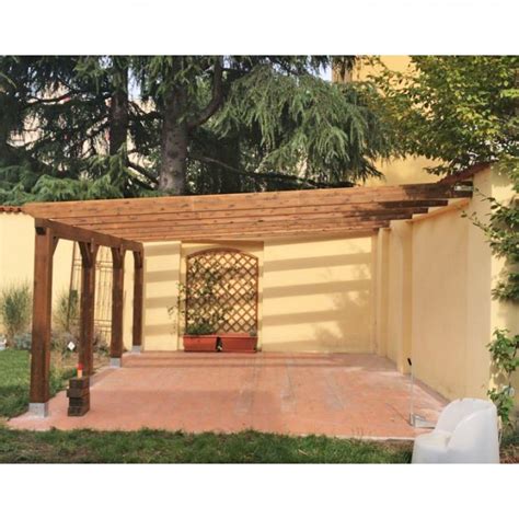 Onlywood Pergola Addossata STRONG 600 X 500 Cm In Legno Trattato