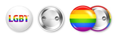 Premium Vector Realistic Colorful Badge With Lgbtq Rainbow Flag Lesbian Gay Bisexual