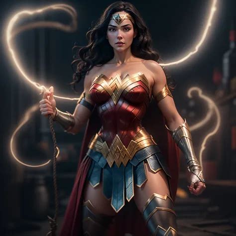 Wonder Woman With Her Glowing Lasso Of Truth Photo Realistic Octane