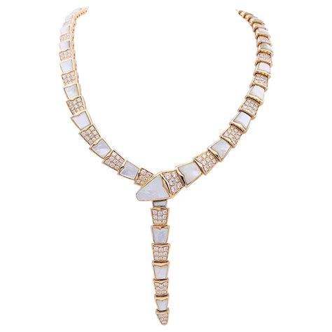 Bulgari Necklace Serpenti Viper Rose Gold Mother Of Pearl And