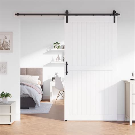 Snapklik SmartStandard 48 X 96 Inch White PVC Vinyl Barn Door