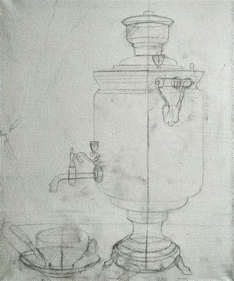 Как нарисовать самовар карандашом - 22 фото