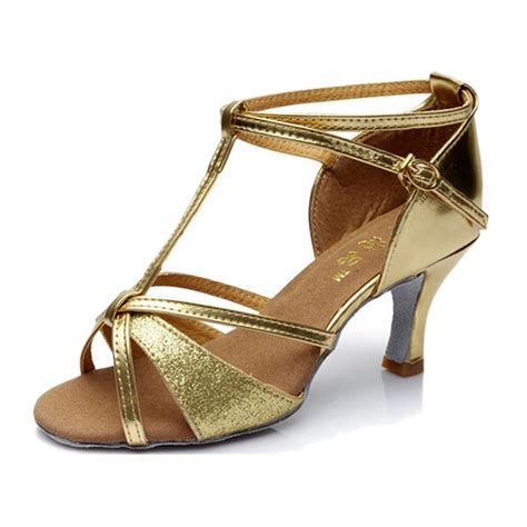 Ks Latin Dance Shoes High Heel 7cm Gold Fixed 4 5 Ebay